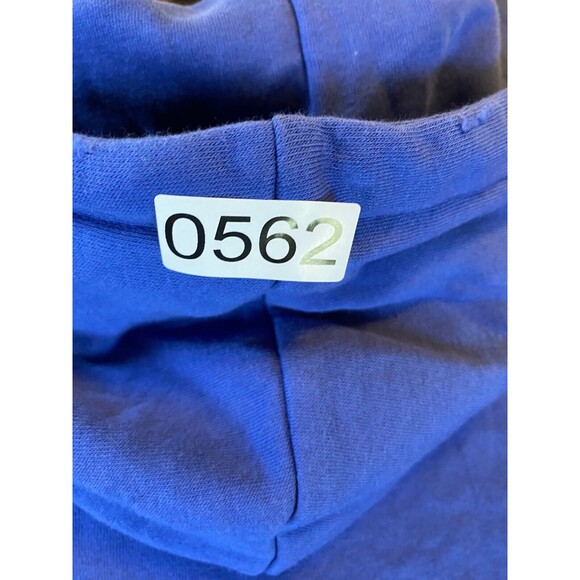 American Eagle Outfitters Cropped Boxy Hoodie Women Large Blue Fleece Drawstring - Picture 15 of 16